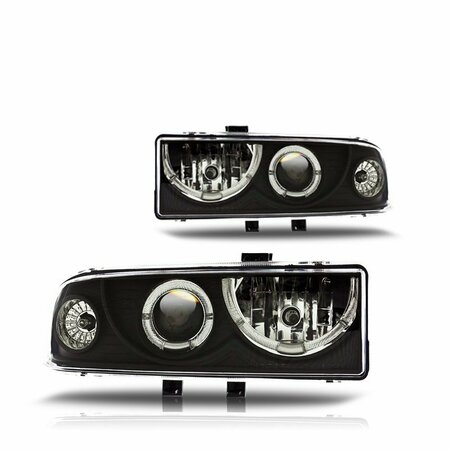 WINJET Halo Projector Head Lights - Black / Clear CHWJ-0218-B